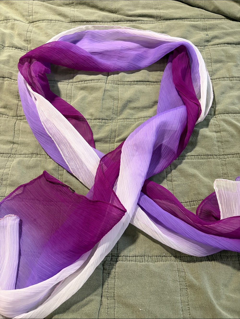 Lightweight Purple Gradient Pleated Scarf - Women Accessories